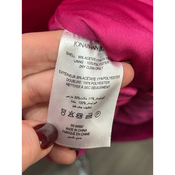 Jonathan Simkhai Kadence Dress Womens 2 Bell-Sleeve Satin Mini Elegant Evening - Picture 9 of 10